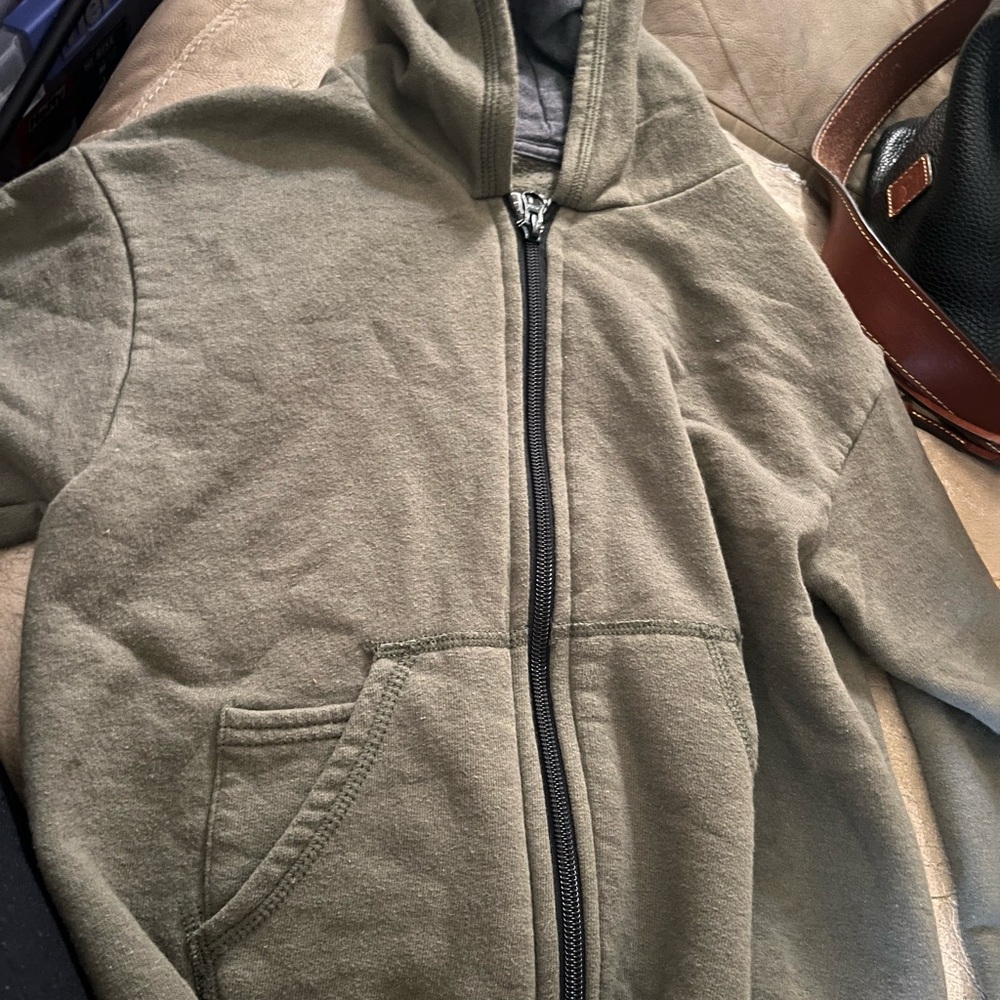 Hanes Olive Green Full-Zip Windbreaker Hoodie